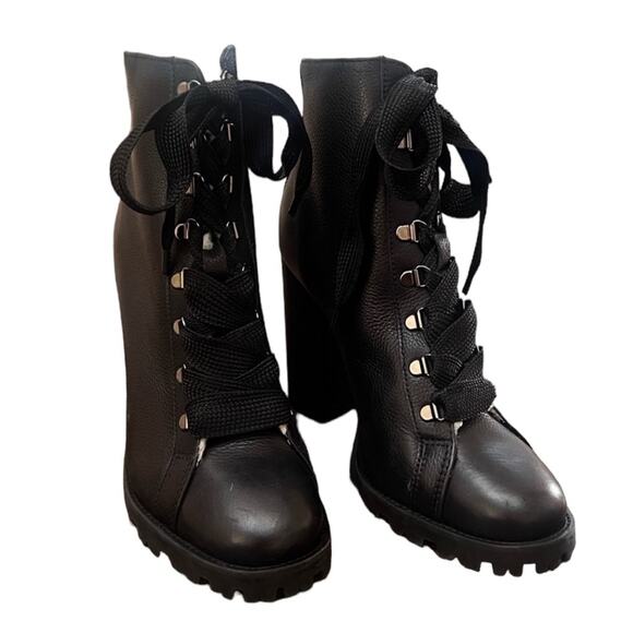 NWOT Schutz Zara Fur-Lined Winter Leather Ankle Boots Black - Sz 11 - Picture 7 of 8